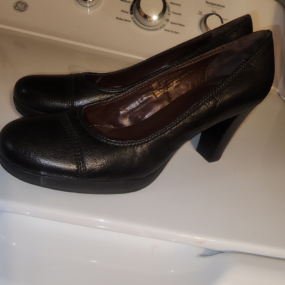 Nicole Black Leather High Heel Shoes 8